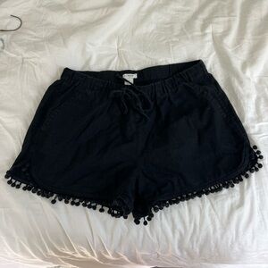 J crew black linen shorts